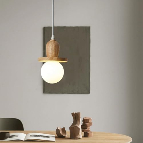 Lámpara de techo pequeña de madera para iluminar espacios reducidos con encanto 2