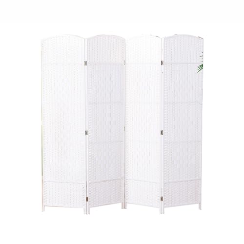 4ピースの小さなスクリーンパーティション、高さ39.4インチの折りたたみ式スクリーン、手編み、部屋の仕切り用(Color-11)