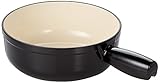 Aussen schwarz, Innen weiss KUHN RIKON 32221 Induktion Eisenguss 20cm Fondue Caquelon, Gusseisen, Schwarz, 20 cm