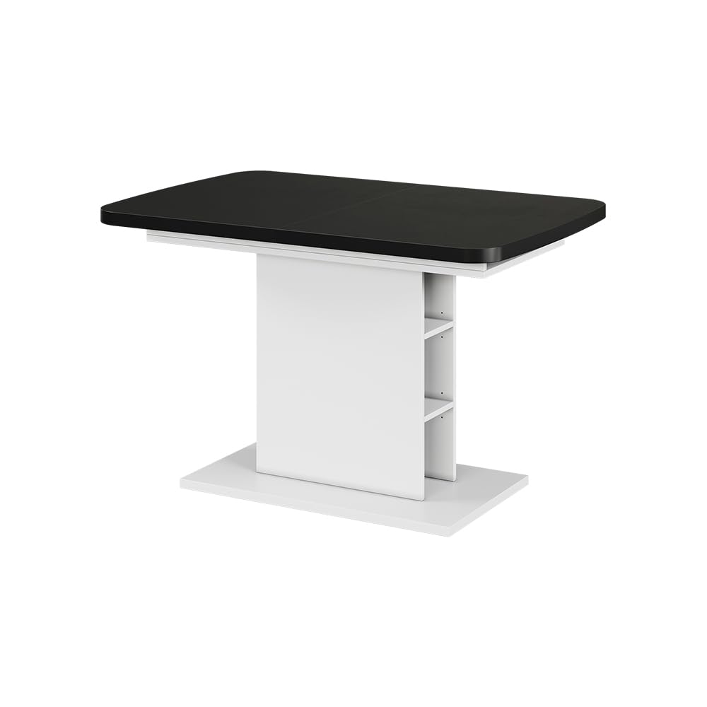 Vicco Mesa de Comedor Fenaro, Negro/Blanco, 120-160 x 80 cm