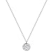 Fettero Necklace for Women Dainty Handmade Hammered Sterling Silver Plated Carved New Circle Full Round Wafer Waning Waxing Moon Phase Pendant Chain Minimalist Jewelry (Full Moon Silver)