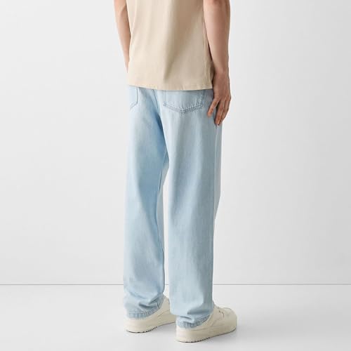 Baggy Jeans Men Classic Regular Fit Straight Leg Denim Pants with Pockets Casual Jean Trousers Streetwear3