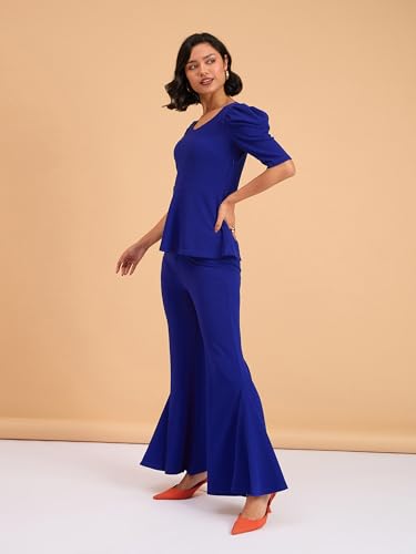Image of barcino Women Peplum Top /Bell Bottoms