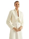 Zauberkutsche Brautjacke aus Wolle Pelz Fell Jacke Langarm Langarmjacke Pelzjacke Brautbolero Bolero Hochzeit Winter Cape weiß Ivory NEU Cape (40)
