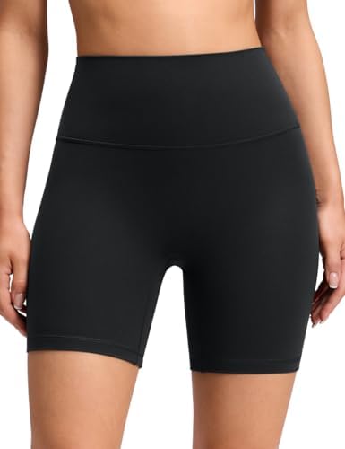 CRZ YOGA No Front Seam Biker Shorts 6" Black Medium