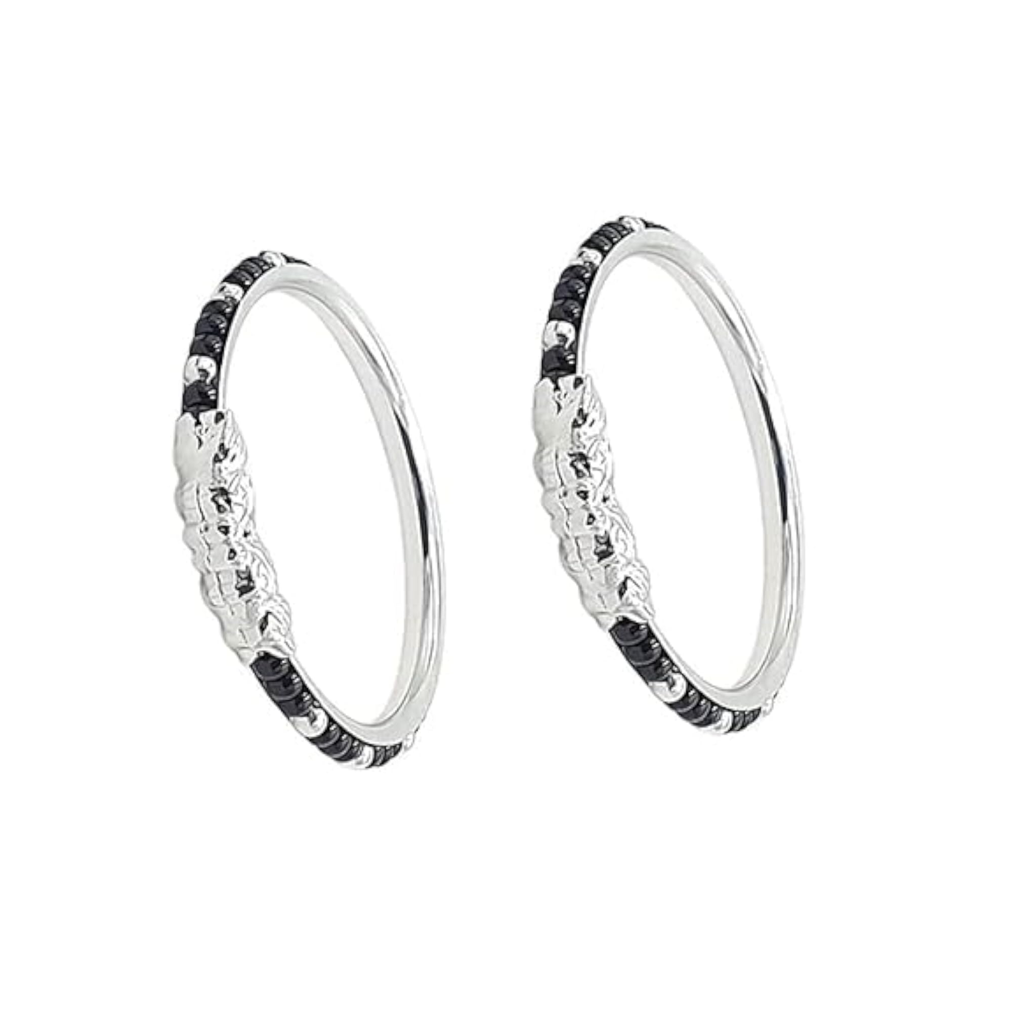 925 Silver Baby Nazariya Black Beads Kada Bangle Bracelet