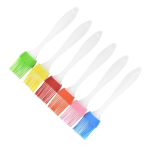 Cabilock 6pcs Silicone Baking Brush Kitchen Use Versatile Utensil for Cake Cream Bbq Food-grade Silicone Random Colors