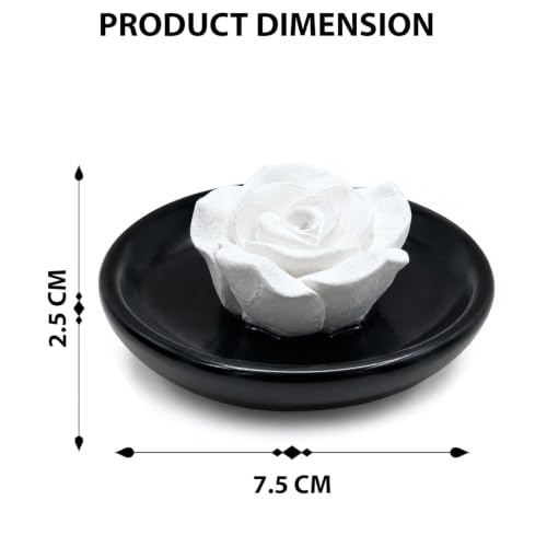 Image of SIGNAMIO Ceramic Agarbatti Incense Stick Stand Holder - Flower Black