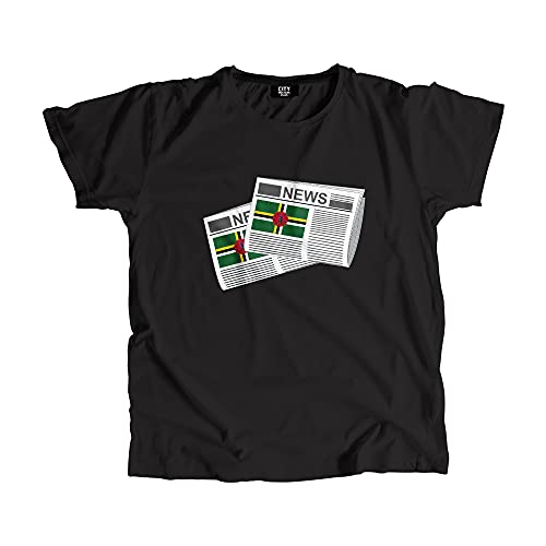 T-shirt Dominica Newspapers mixte en coton à motif presse
