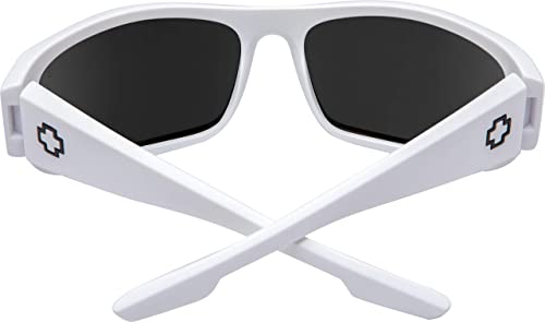 Spy Optic Piper, Rectangular Wrap Sunglasses, Color And Contrast Enhancing Lenses, Matte White - Grey Polarize Lenses #TOP4