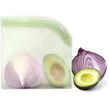 Lotus Reusable Silicone Food Storage Bags BPA-Free, Microwave & Dishwasher Safe, Leak-Proof Zip Lock Silicone Bags for Freezer, Multi Purpose Food Storage Bag with Flat Base Design for Meal Prep