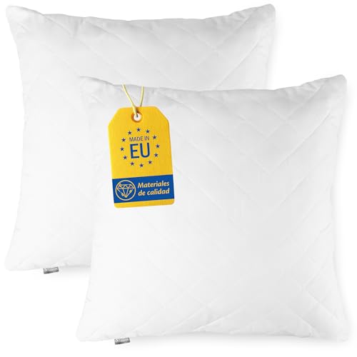 Flowen Cojines 60x60 con Funda Acolchada Blanco