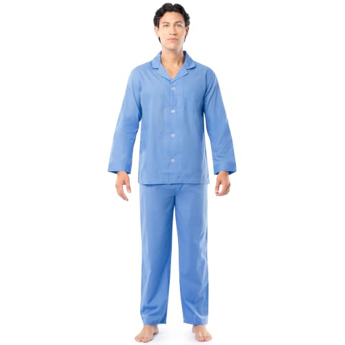 Image of Fruit of the Loom Men's Long Sleeve Broadcloth Pajama Set