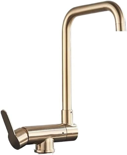 Black Sink Faucet for Bar & Kitchen Commercial Hot & Cold Water Mixer Single Handle Inner Rotating Foldable Design for Low Windows Modern Style
