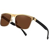 Technigadgets Harrison Square Polarized Sunglasses Metal Frame For Men Women UV 400 Driving Cycli...