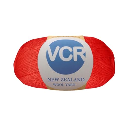 Image of VCR Cherry Red Chunky Wool Yarn, 100 Grams, Hank, 196 Meters, 100% New Zealand Wool Knitting Yarn, Soft Crosia Thread Suitable for Baby Blankets & Booties Pack of 1