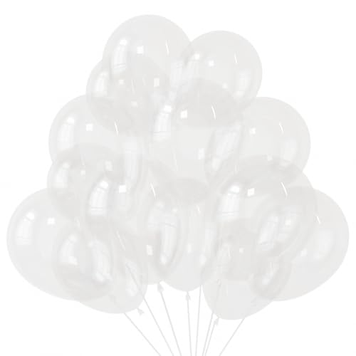 KBZVNAF Clear Balloons Latex Party Balloons - 50 Pack 12 inch Helium Transparent Balloons for Wedding Bridal Shower Baby Shower Birthday Party Decorations