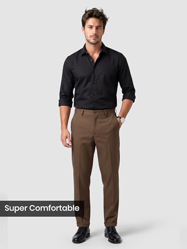 Image of Beyoung Men's Japanese Pants | Slouchy Fit 4 Pocket Classic Trousers for Men | Lightweight & Wrinkle-Resistant Formal Wear