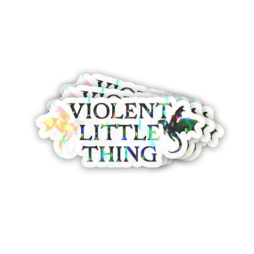 Set 3Pcs Violent Little Thing Holographic Sticker Funny Golden Black Dragon Fourth Wing Humor Bookish Kindle Waterproof 3 Inches Die-cut Vinyl for Water Bottle Laptop Phone for Friend Coworker Dad Mom
