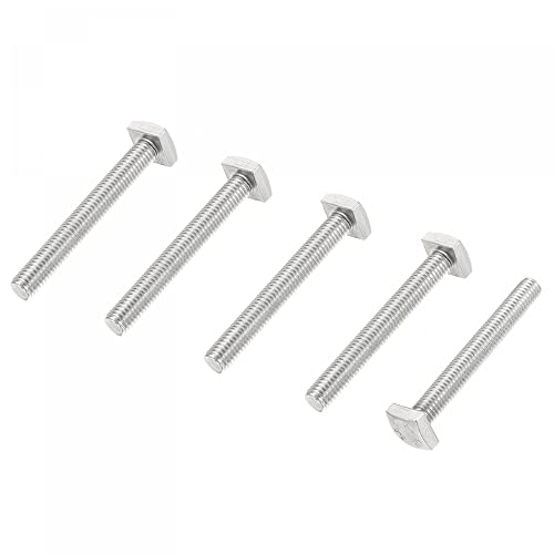 Image of uxcell Square Head Bolt, 5pcs M8x70mm Fully Thread 304 Stainless Steel Grade C Square Machine Screws