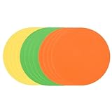 PATIKIL Spot Markers 4 Inch, 12 Pcs Non-Slip Floor Dots Agility Markers Flat Field Cones Poly Dots for Gym PE Speed Training Dance Soccer Basketball Sports, Yellow/Green/Orange