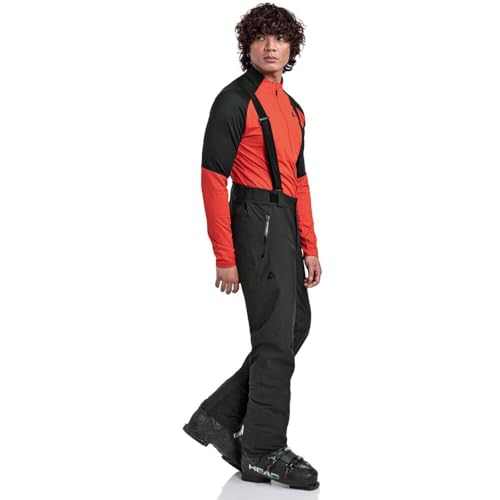 Schöffel Herren Pants Style Pine MNS, wasserdichte Skihose mit abnehmbaren Hosenträgern, Thermohose mit 2-Wege-Stretch und verstärktem Bein, Black, 50