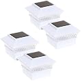 GreenLighting 4 Pack Standard #1 Fence Post Cap Solar Powered Outdoor LED Lights for 4x4 PVC/Vinyl Posts (White)