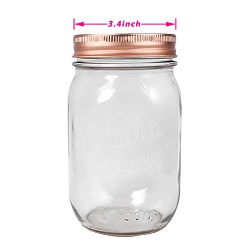 Jeatha 8 Pack Stainless Steel Mason Jar Lids Reusable And Leak Proof Canning Jar Lid Storage Caps Replacements For Regular Mouth/Wide Mouth Size Jars 8Pcs Rose Gold 70Mm #TOP6