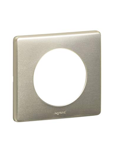 Legrand 068901 Plaque Céliane Métal 1 Poste, Titane