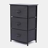 OHS Brooklyn 3 Chest of Drawers Fabric Cabinet Space-Saving Storage Organizer Stylish Sturdy Frame with 3 Canvas Drawers For Bedroom Livingroom or Office, Grey - Image 6
