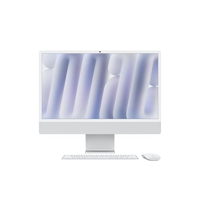Apple iMac 24" M4 (10-core), 16GB, 256GB SSD, Vetro Nanotexture - Argento