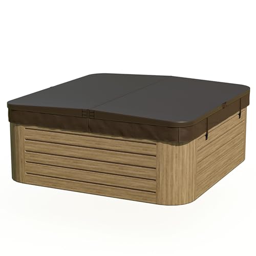 The Cover Guy Hot Tub Cover | Replacement Spa Covers with UV Protected Vinyl + High Density Foam | Energy-Saving Cover for All Climates | Fits Square Tubs with 82-84" Sides and 6" Corners | Espresso