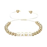 Minimalist Jewellery for Women Day Pearl Lettering And Child Bracelet Women's Fashion Bracelet For Mom On Day With Unique Style (A, 15-30cm)