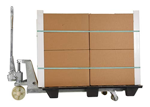 Vestil Pm5-2748-S-G 304 Galvanized Steel Pallet Truck With Nylon Wheels, 5,500 Lb. Capacity, 48" Length X 27" Width Fork #TOP4