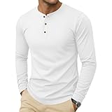 [KEFITEVD] 秋服 メンズ tシャツ 白 ヘンリーネック 長袖 通気性 肌着 コットン100 柔らかい トップス 吸汗 冬 ロングtシャツ 無地 スポーツウェア ランニング ドライ 春 ホワイト 3XL