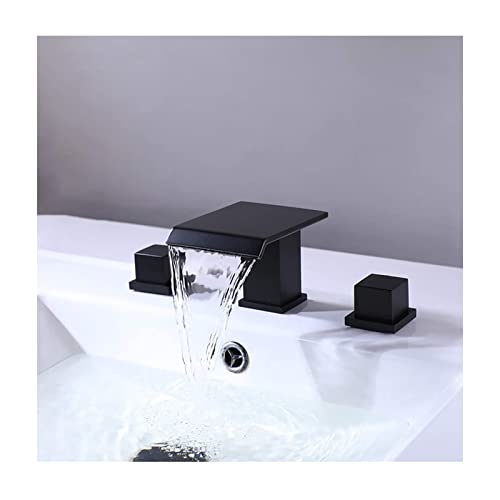 Mélangeur double poignée cascade noire laiton pour remplacer un robinet fuyant