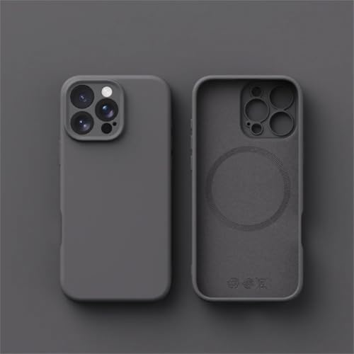 Coque silicone liquide iPhone 13 Pro gris foncé pour rester connecté toute la journée