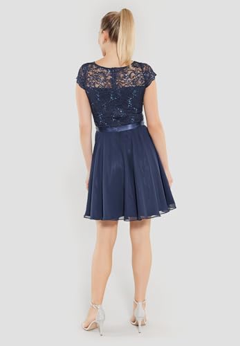 Swing Kleid - Spitze / Chiffon, marineblau(marinemarine (3030)), Gr. 32