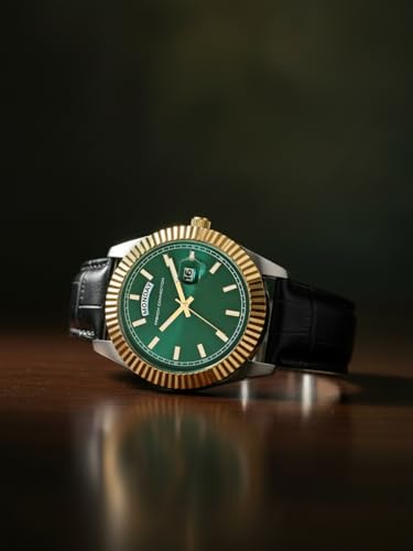 Image of French Connection Day Date Green Dial Quartz Watch for Men - FCN0135NBL