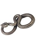 Junfamilee 1Pc Dreamxue Snake Figurine Decor High Simulation Fantasy Brass Vintage Style Snake Statue for Office Snake Sculpture for Desktop, Bronze,Men's Pendants,Men