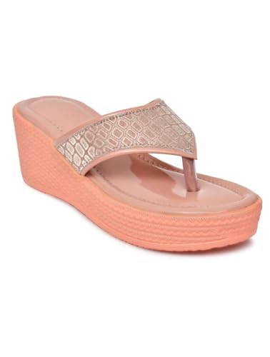 Image of Women's Wedge Heel Flip Flops | Stylish Platform Slippers for Women | Soft Cushioned Comfort | Anti-Slip Sandals | Casual Slip-On Thong Sandals