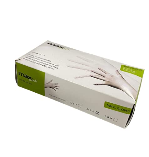 100 Stück Vinyl Handschuhe - puderfrei in S,M,L oder XL (Medium (M)) Cover