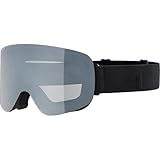 ALPINA PENKEN - verspiegelte, beschlagfreie, rahmenlose Skibrille mit 100% UV-Schutz für Erwachsene - black matt - one size