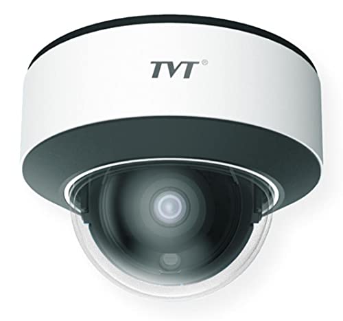 TVT TD-9581E3L 8MP HD AI Dome Network Camera, White; Smart H.265/H.264; ICR Auto Switch; D/N Vision; 3D DNR, True WDR, HLC, BLC and ROI; 20~30m IR Night View Distance; DC12V/PoE; IP67 and IK10