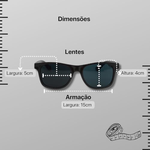 Óculos Clássicos Escuros MADU, Com Proteção UV400, para Festas, Baladas, Casamentos (Preto)