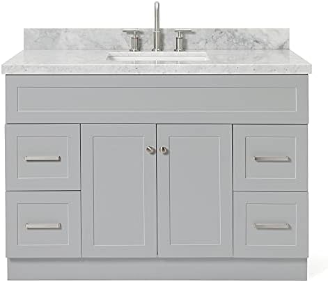 Amazon.com: ARIEL Bathroom Vanity 49" Grey with 1.5" Edge Italian ...
