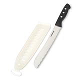 Farberware Wave Edge Bread Knife with Sheath, 8-Inch