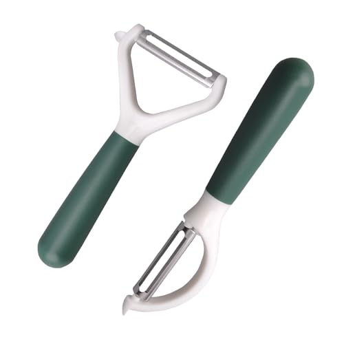 Set de 2 Peladores Multifunción 3 en 1 de Acero Inoxidable - Lama Afilada, Manija Ergonomica...