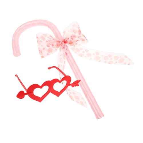 Accessoires de Cosplay Halloween Lunettes Forme de Cœur Canne à Nœud Déguisement de Scène
