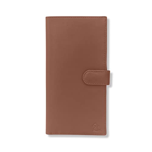 Image of KARA Tan Unisex Genuine Leather Passport Holder - Travel Friendly Passport Wallet with 8 Card Holder Slot